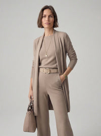 Elena Set – Long Cardigan, Top and Trousers