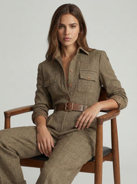 Celia | Checked Jumpsuit with Sophisticated Details