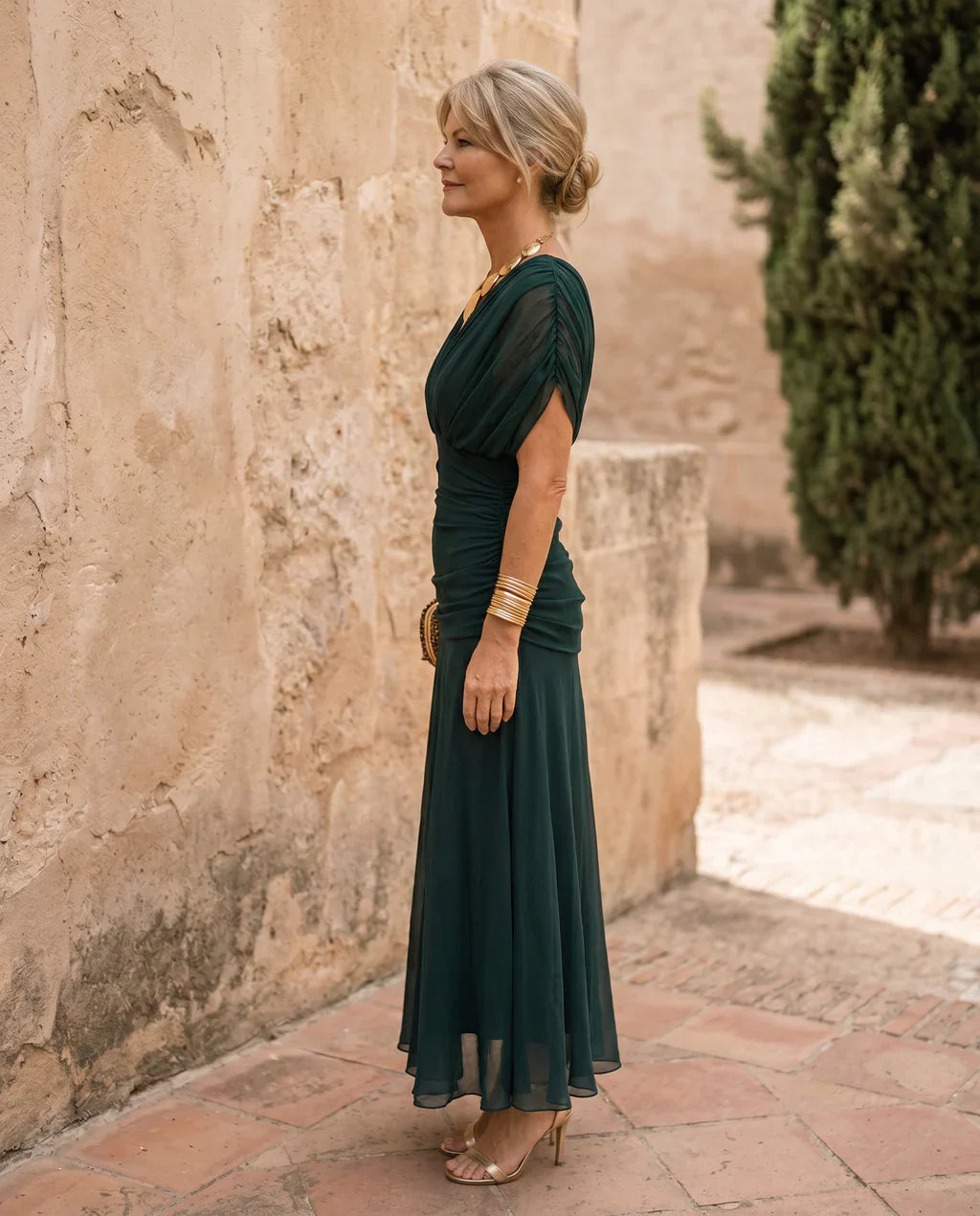 Wrap Dress in Crossover Style