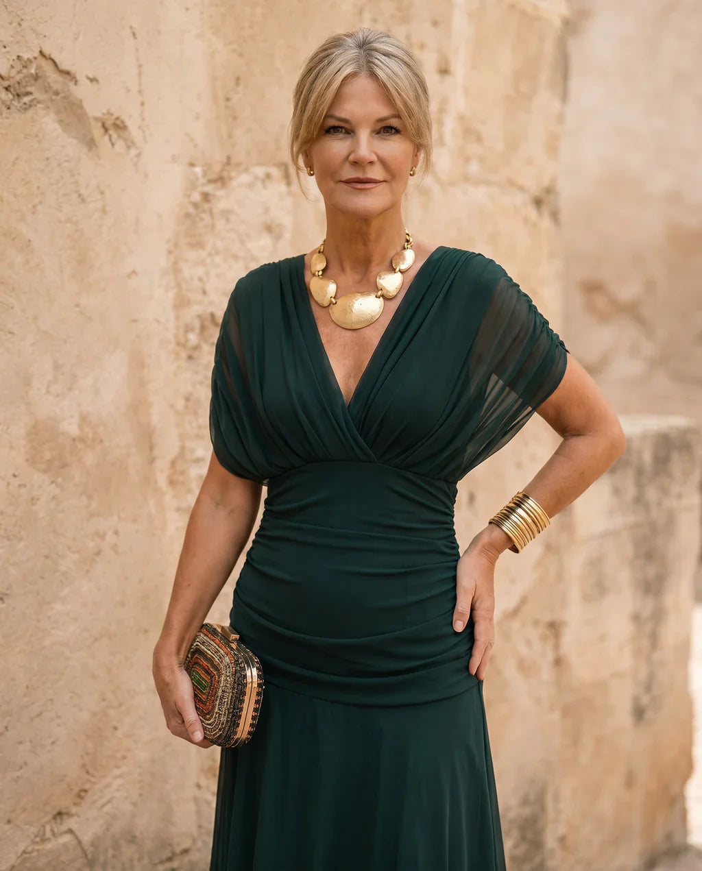 Wrap Dress in Crossover Style