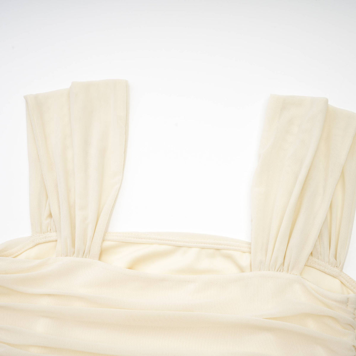 Giulia off-white mesh pleated midi dress