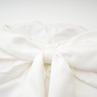 Hélène white oversize-bow mini dress