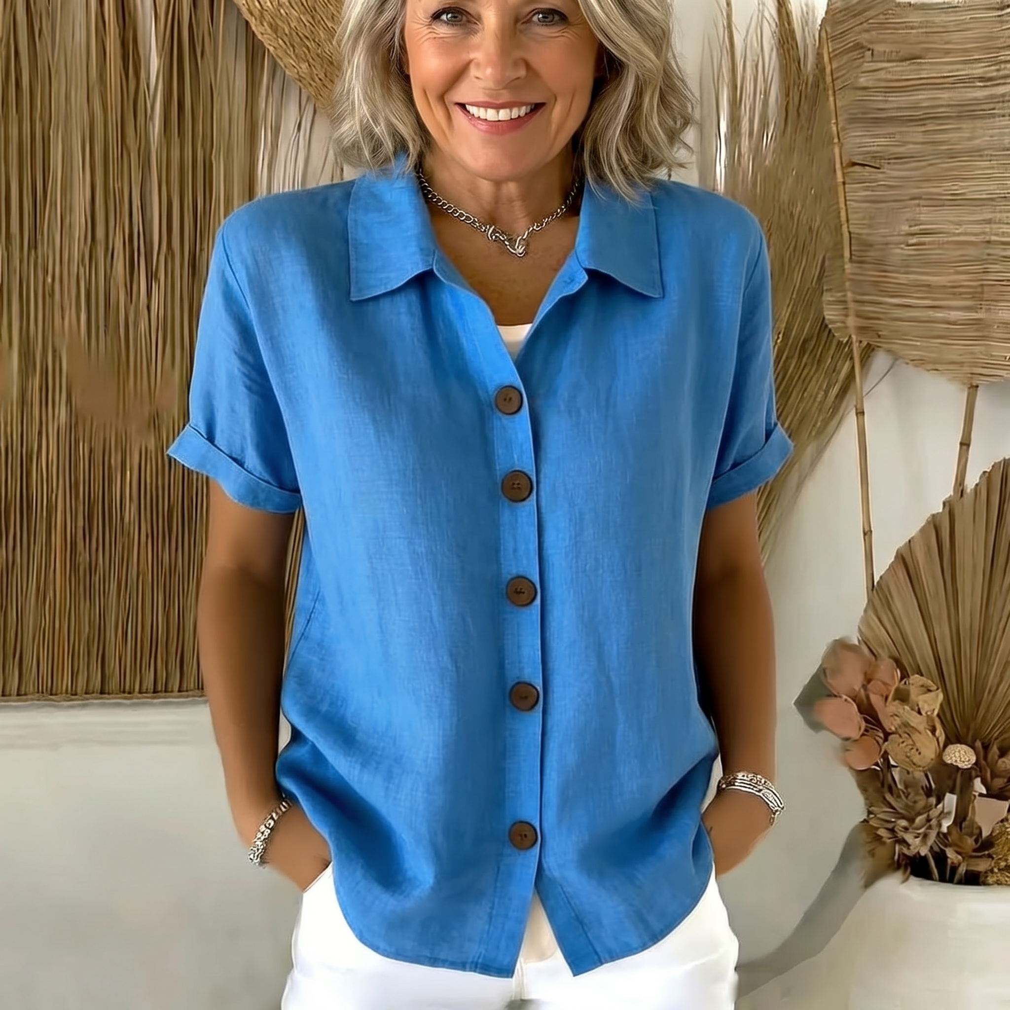 MILA BUTTON FRONT BLOUSE