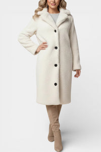 Verdeline Teddy Long Oversized Coat with Notched Collar