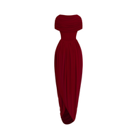 Gianna Burgundy Shawl Design Draped Maxi Dress