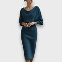 Lunaria – Draped Batwing Midi Dress