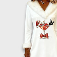 Mirella – Christmas Fur-Collar Holiday Dress