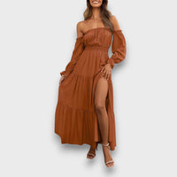 Arvenna – Off Shoulder Tiered Maxi Dress