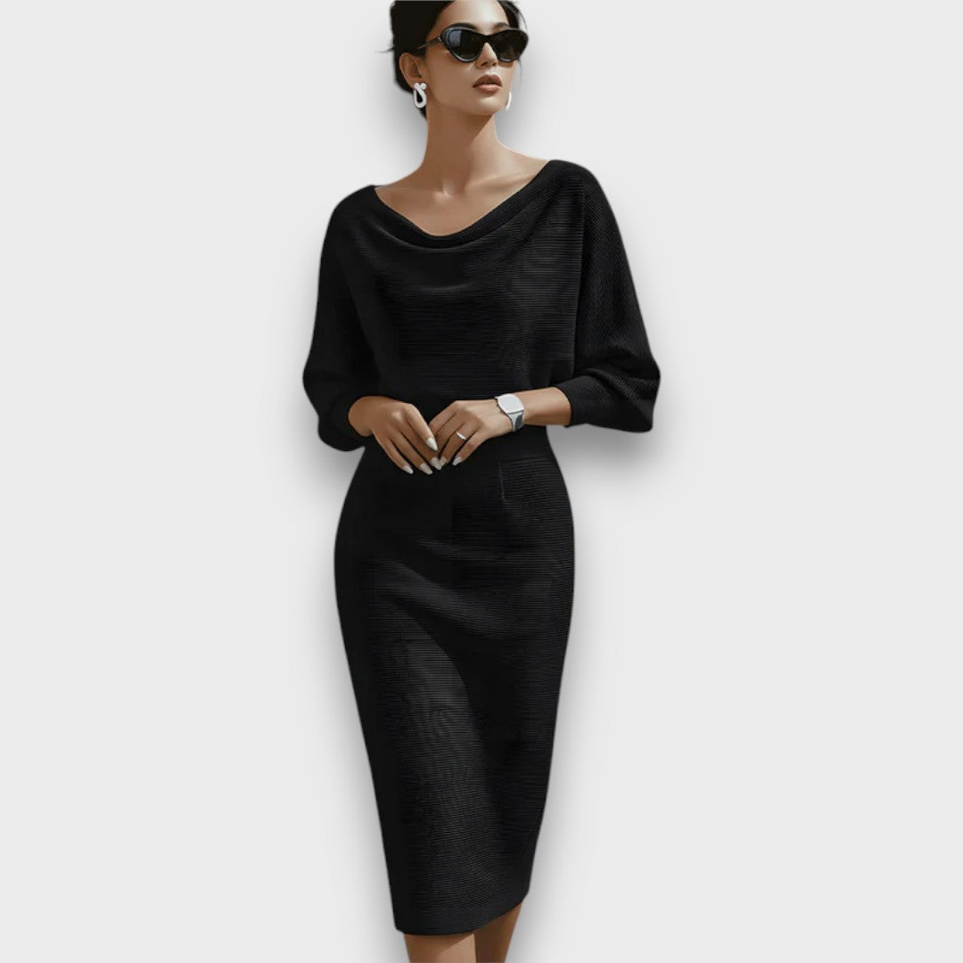 Lunaria – Draped Batwing Midi Dress