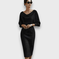 Lunaria – Draped Batwing Midi Dress