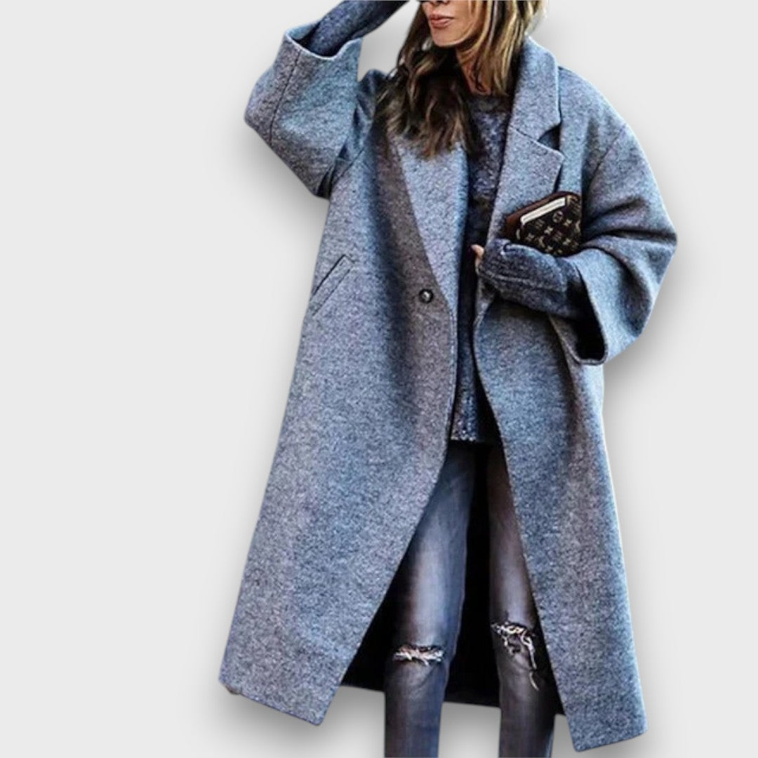Fioren – Long Coat in Oversized Style