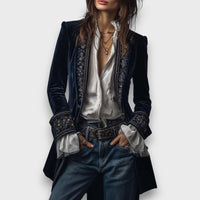 Karielle – Embroidered Velvet Tailored Jacket