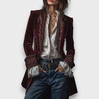 Karielle – Embroidered Velvet Tailored Jacket