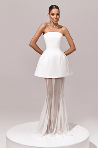 Mélanie White Corset Dress & Mesh Skirt Set