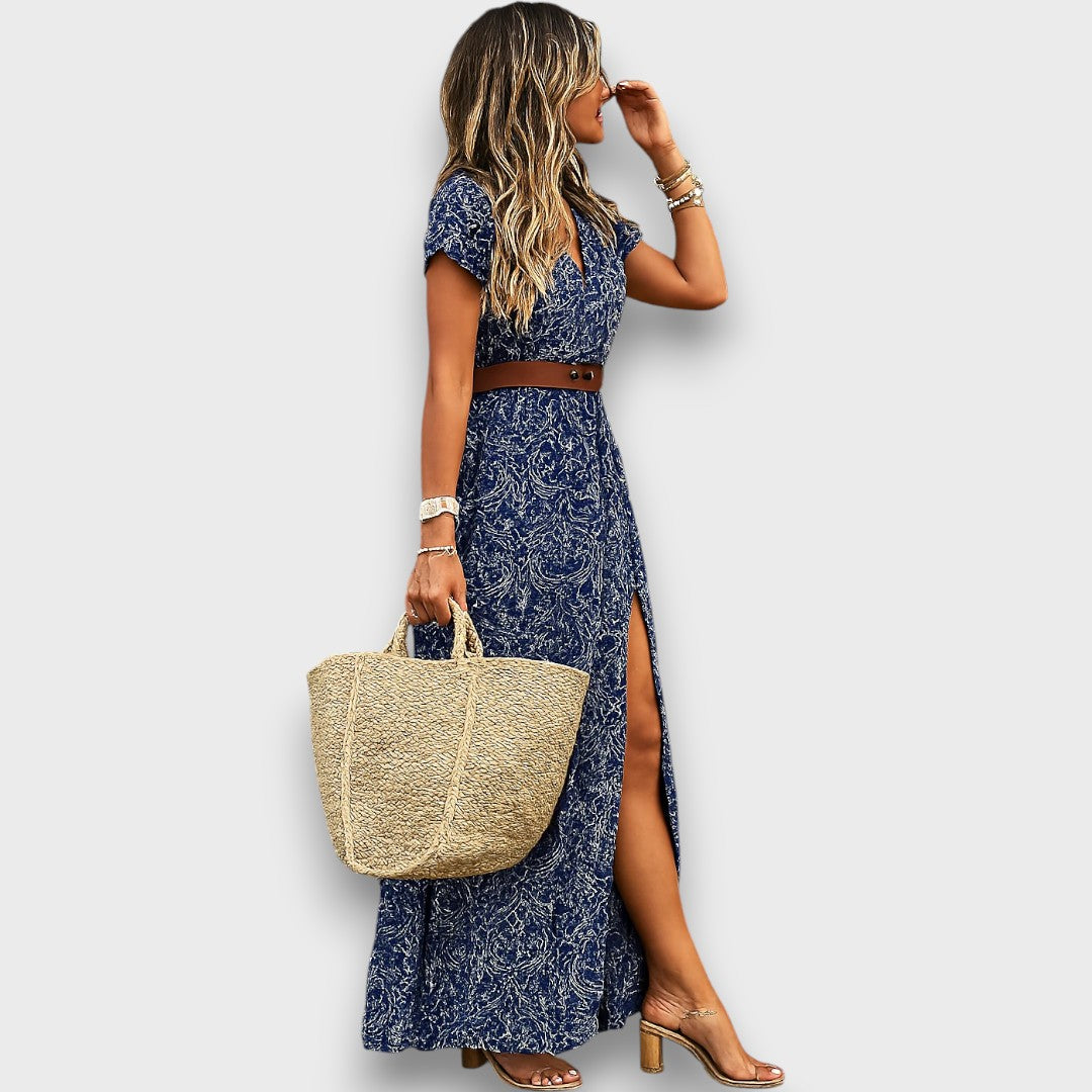 Elanette – Maxi Dress with Paisley Charm