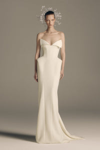 Alba White Barrel Waist Corset Maxi Dress