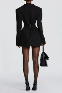 Osanne Black Double Breasted Blazer Mini Dress