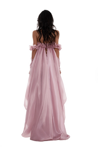 Brooklyn Pink Glossy Bubble Hem Mini Dress