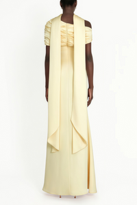 Benedetta Yellow One Shoulder Satin Maxi Dress