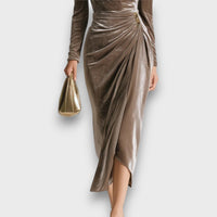 Juliette - Draped Velvet Midi Dress