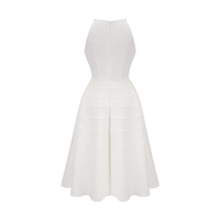 Inès white crystal-embellished midi dress