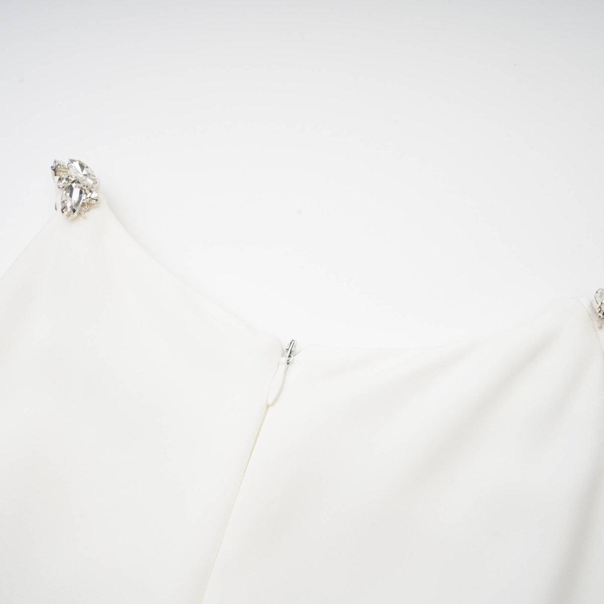 Inès white crystal-embellished midi dress