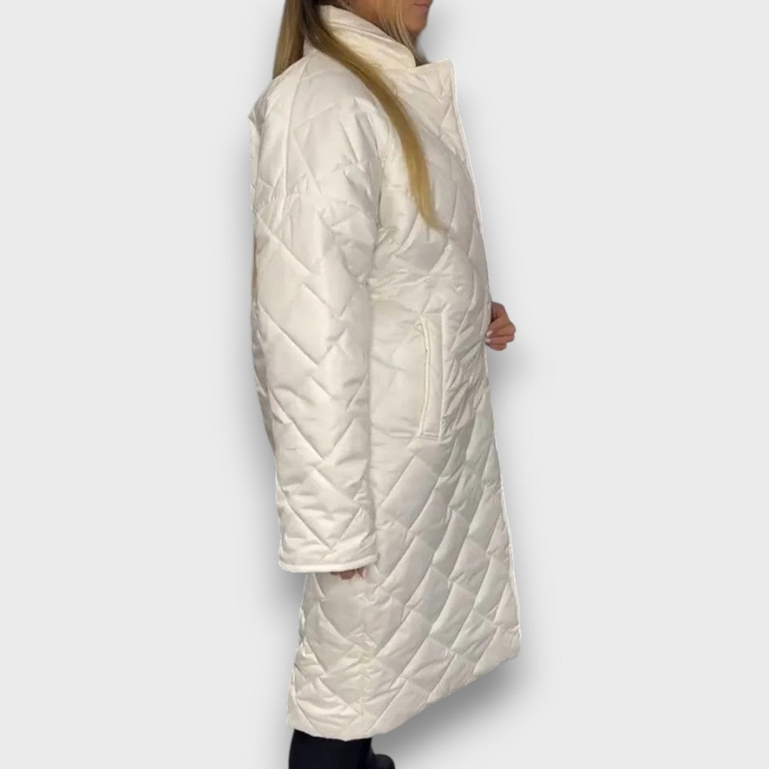 Vionne – Reversible quilted coat with leopard lining
