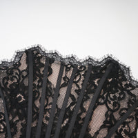 Kylitha black lace ribbon mini dress