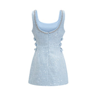 Manon blue tweed sequined mini dress