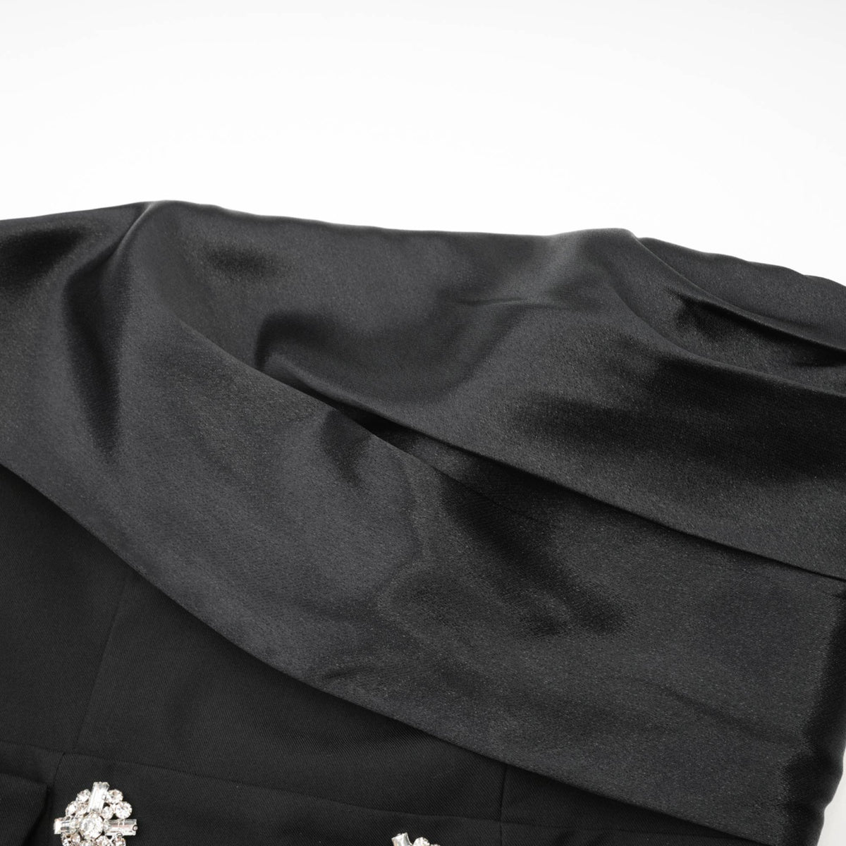 Mealla black crystal-button flared mini dress