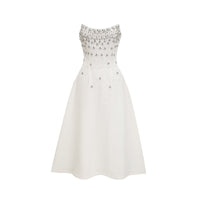 Melisande black embellished midi dress