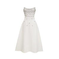 Melisande white embellished midi dress