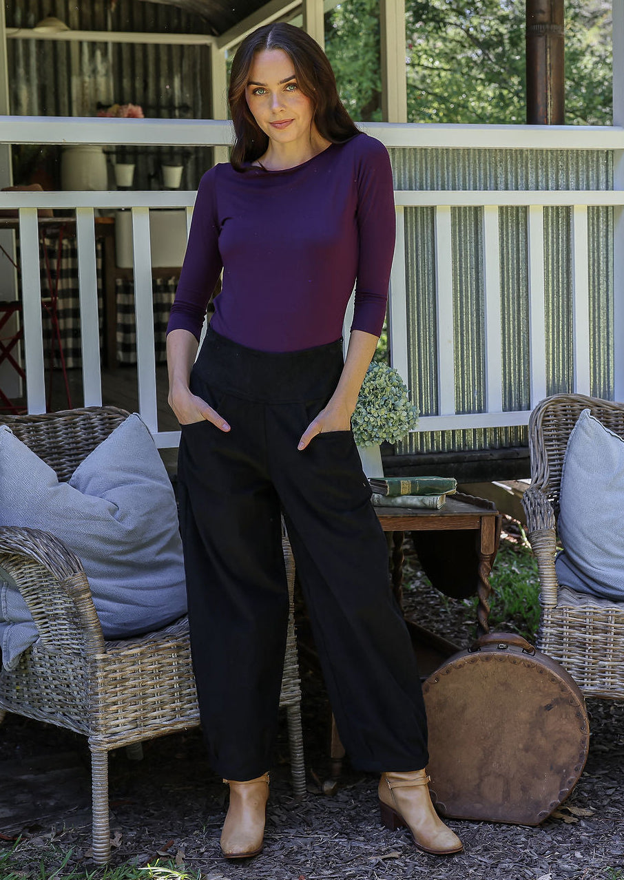 Nora Corduroy Pants Black