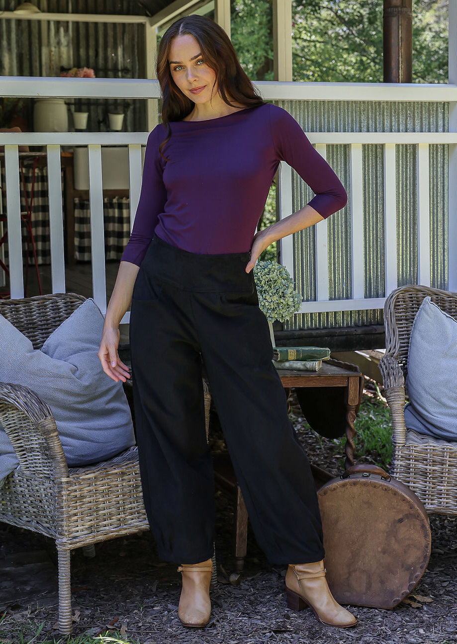 Nora Corduroy Pants Black