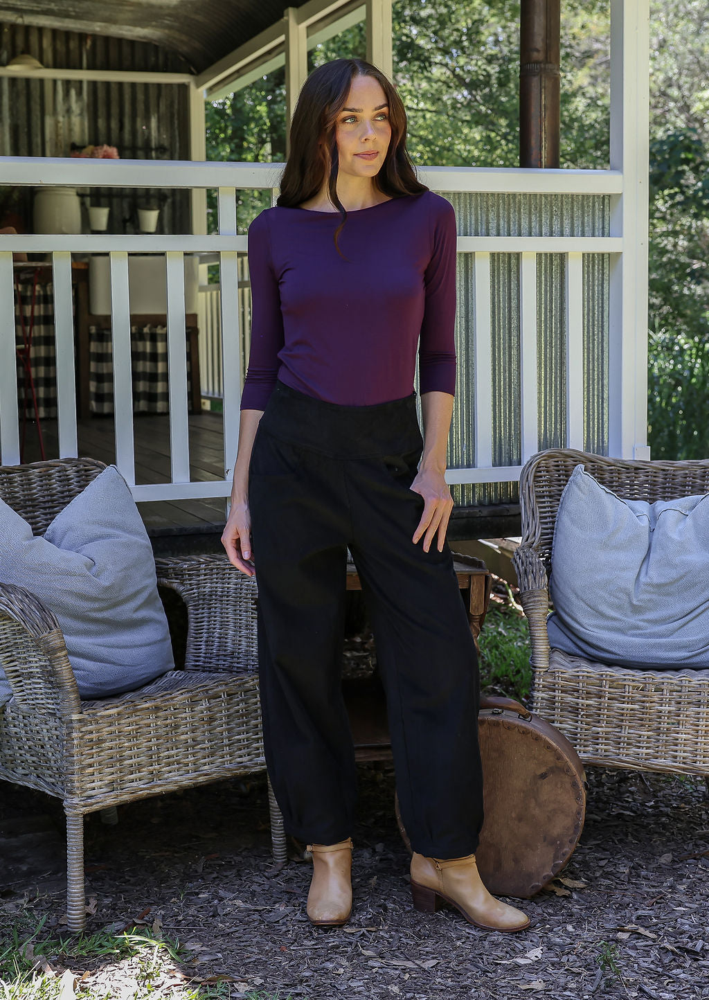 Nora Corduroy Pants Black