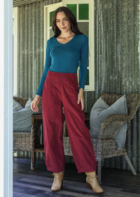 Nora Corduroy Pants Cabernet