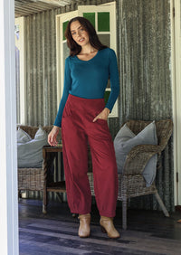 Nora Corduroy Pants Cabernet