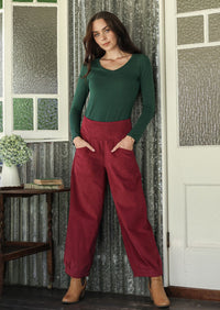 Nora Corduroy Pants Cabernet