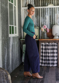 Nora Corduroy Pants Maritime Blue