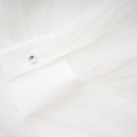 Renée white ruffled mini shirt dress