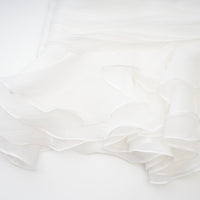 Renée white ruffled mini shirt dress