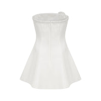 Rosalie white faux-flower mini dress