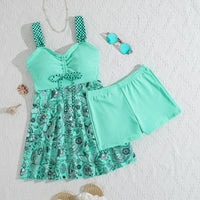 Strap Top & Fitted Swim Shorts Separable Swimsuit 
