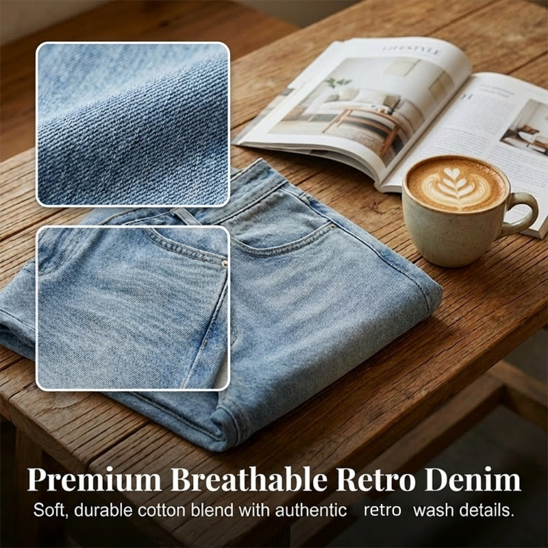 Women's High-Waisted Straight Leg Denim Jeans | Bundle Deal