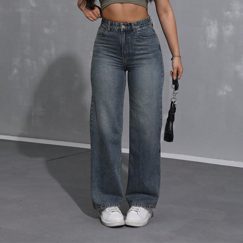 Women's High-Waisted Straight Leg Denim Jeans | Bundle Deal