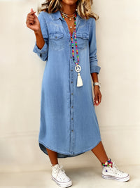 Helen | Casual Elegant Long Denim Shirt Dress
