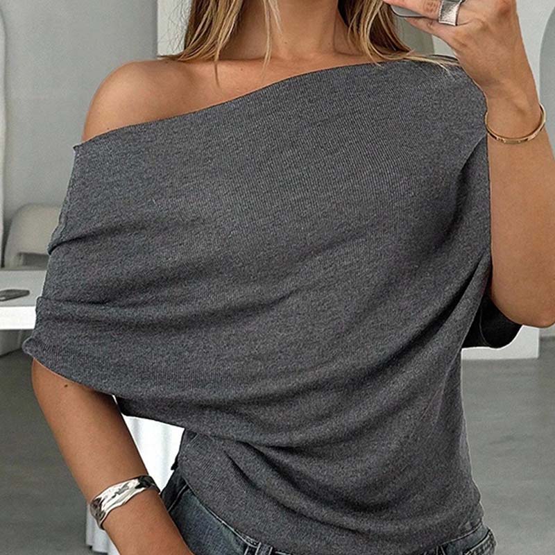 👚 Women's Asymmetrical Off-Shoulder Batwing Top