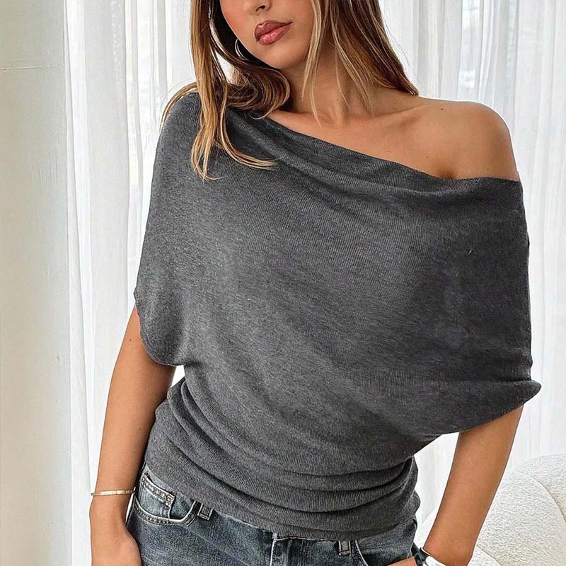 👚 Women's Asymmetrical Off-Shoulder Batwing Top