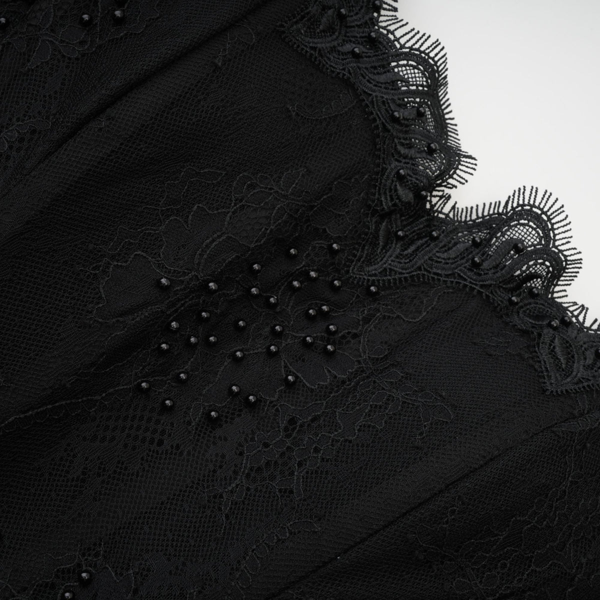 Sylvie black faux-pearl embellished mini dress