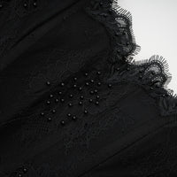 Sylvie black faux-pearl embellished mini dress